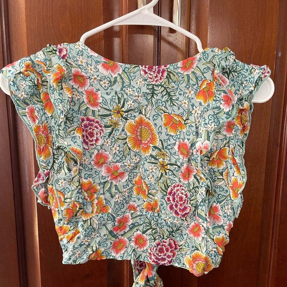 SHEIN flower tie top